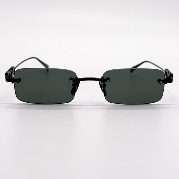 NEW GUCCI SUNGLASSES BLACK UNISEX RECTANGLE EYEWEAR GUCCI GG1808S 001 main image 7